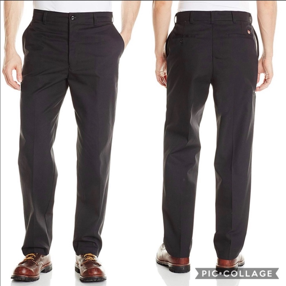 Red Kap | Mens Durable Black Work Pants 38x30